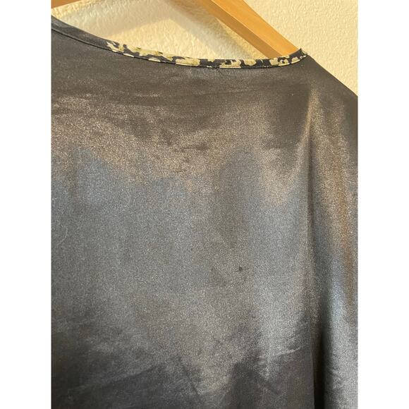 Whimsy Goth Boho Black Silky Floral Long Sleeve Bath Robe & Slip Mini Dress Sm - Picture 11 of 16